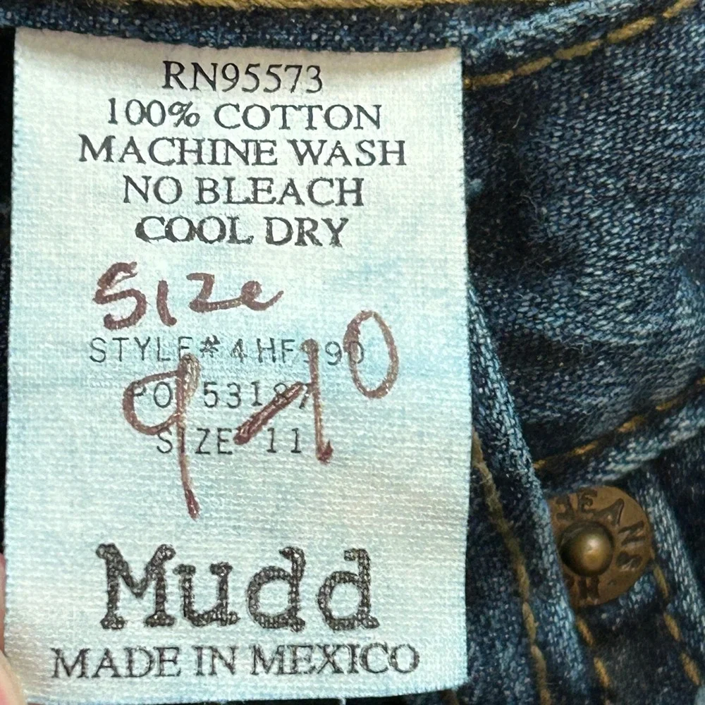 Vintage Y2K Muddstock Denim Jorts Deadstock Mudd Jeans Long Shorts Size 10